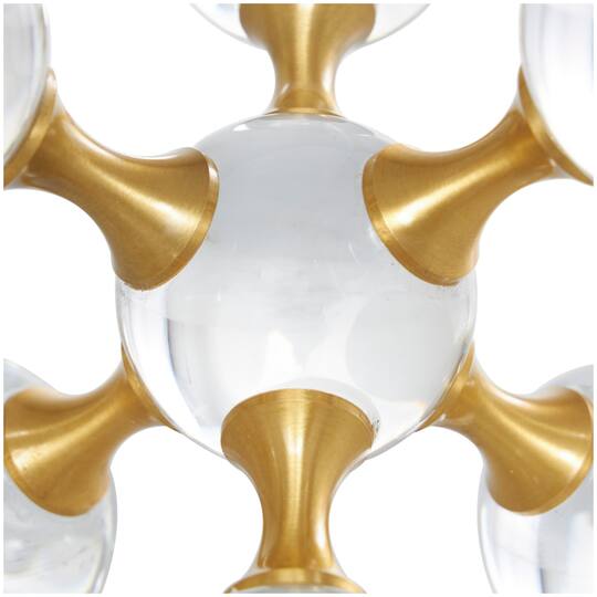 Clear & Gold Crystal Jack Inspired Orb Sculpture Set